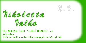 nikoletta valko business card