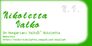 nikoletta valko business card